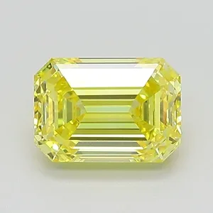 1.02ct EMERALD Fancy Intense Yellow VS2 Coloured Lab diamond