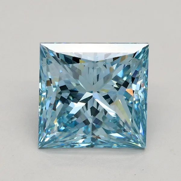 3.02ct PRINCESS Fancy Vivid Blue VS1 Coloured Lab diamond