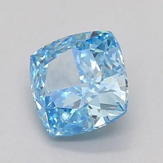 0.37ct CUSHION Fancy Vivid Blue VS1 Coloured Lab diamond