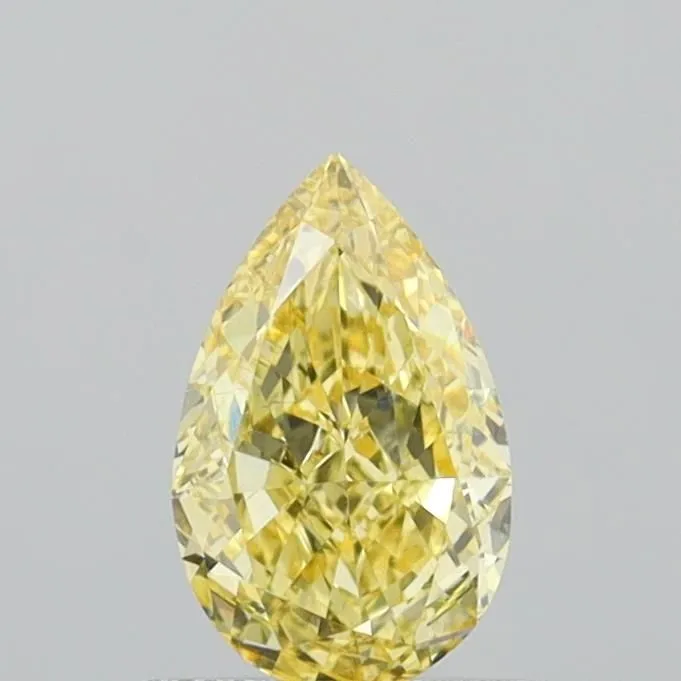 0.73ct PEAR Fancy Intense Yellow VS1 Coloured Lab diamond