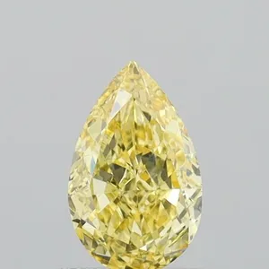 0.73ct PEAR Fancy Intense Yellow VS1 Coloured Lab diamond