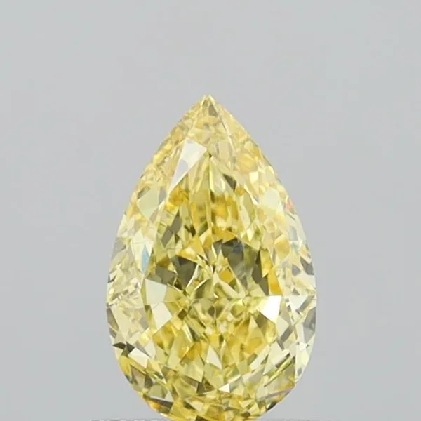 0.73ct PEAR Fancy Intense Yellow VS1 Coloured Lab diamond