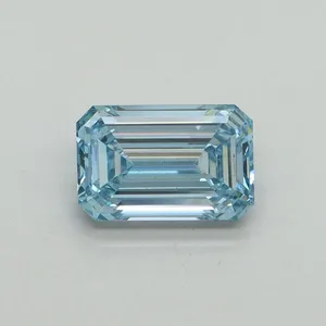 1ct EMERALD Fancy Vivid Blue VS1 Coloured Lab diamond