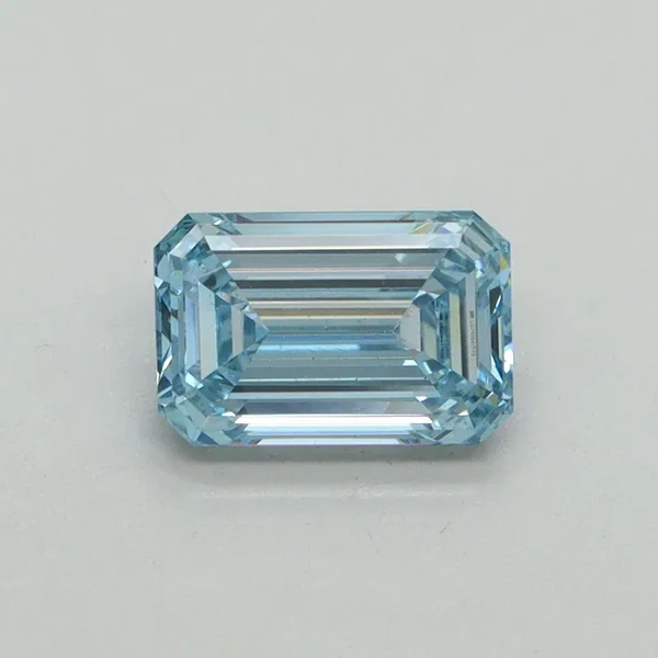 1ct EMERALD Fancy Vivid Blue VS1 Coloured Lab diamond