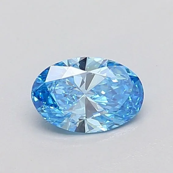 0.38ct OVAL Fancy Vivid Blue VS1 Coloured Lab diamond