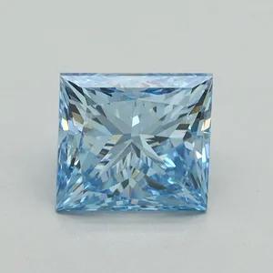 1.52ct PRINCESS Fancy Vivid Blue VS1 Coloured Lab diamond