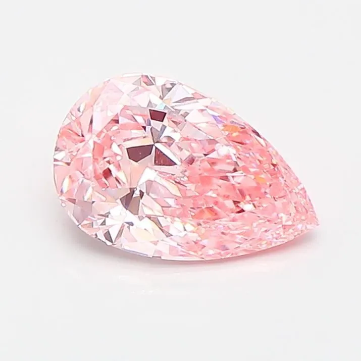 0.90ct PEAR Fancy Vivid Pink VVS2 Coloured Lab diamond