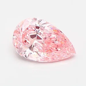 0.9ct PEAR Fancy Vivid Pink VVS2 Coloured Lab diamond