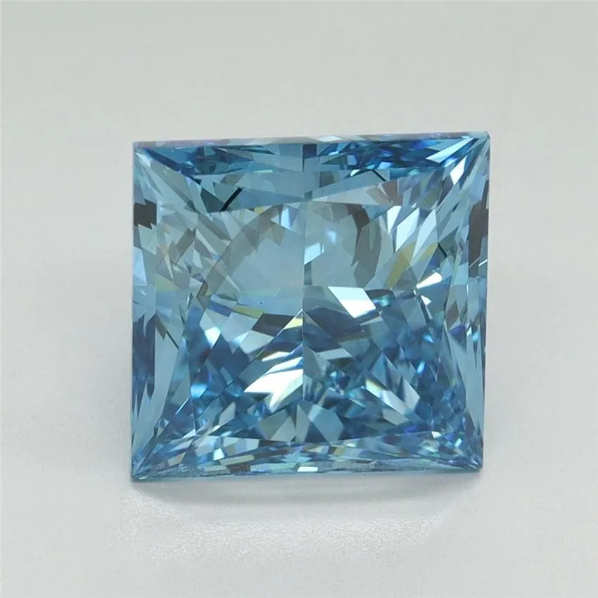 4.04ct PRINCESS Fancy Vivid Blue SI1 Coloured Lab diamond
