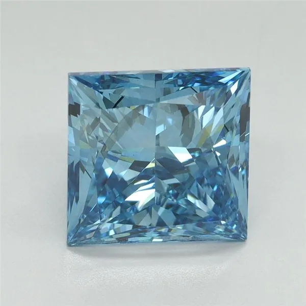4.04ct PRINCESS Fancy Vivid Blue SI1 Coloured Lab diamond