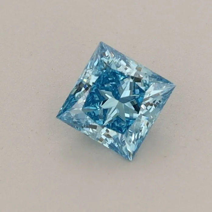 0.39ct PRINCESS Fancy Vivid Blue VVS2 Coloured Lab diamond