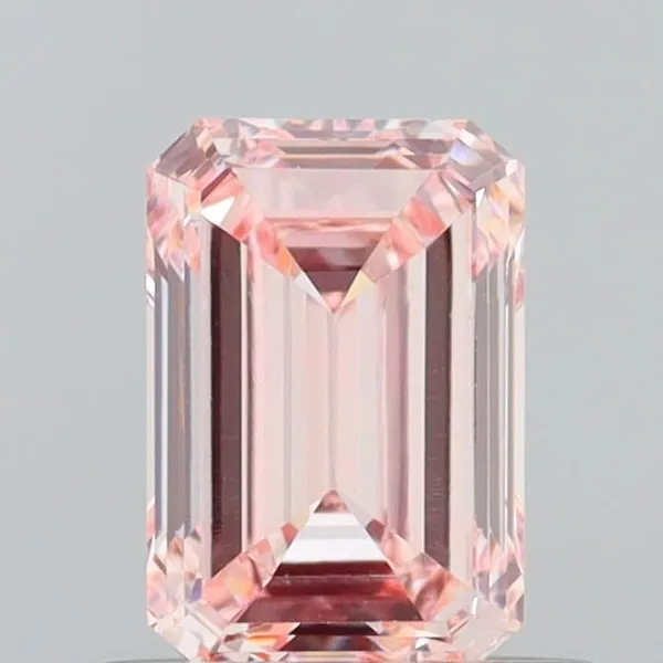 0.66ct EMERALD Fancy Intense Pink VS2 Coloured Lab diamond