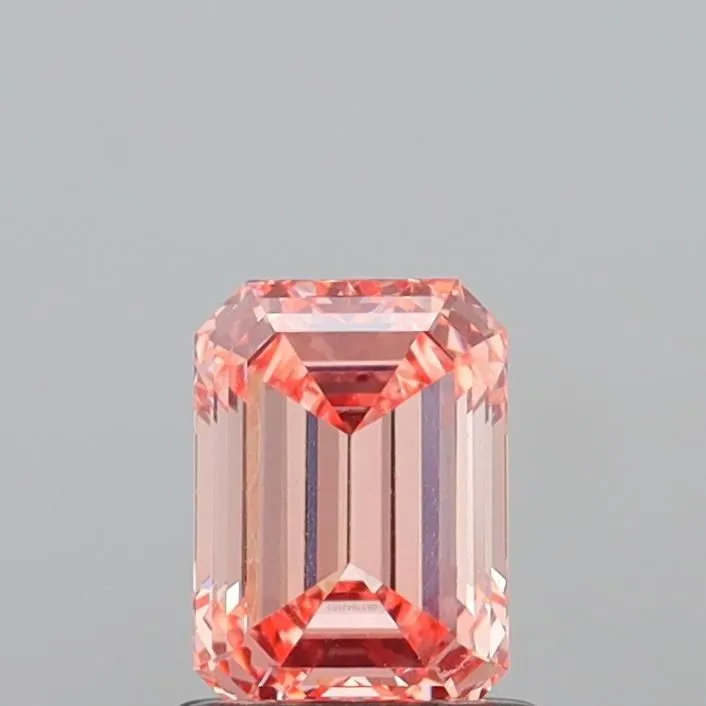 1.14ct EMERALD Fancy Intense Orangey Pink VS1 Coloured Lab diamond