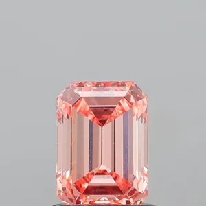 1.14ct EMERALD Fancy Intense Orangey Pink VS1 Coloured Lab diamond
