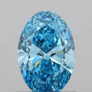 1.03ct OVAL Fancy Vivid Blue VVS1 Coloured Lab diamond