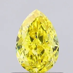 0.52ct PEAR Fancy Vivid Yellow VS1 Coloured Lab diamond