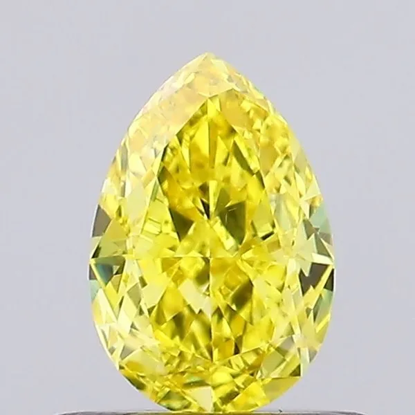 0.52ct PEAR Fancy Vivid Yellow VS1 Coloured Lab diamond