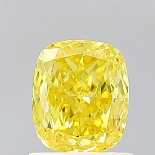 1.01ct CUSHION Fancy Vivid Yellow VS1 Coloured Lab diamond