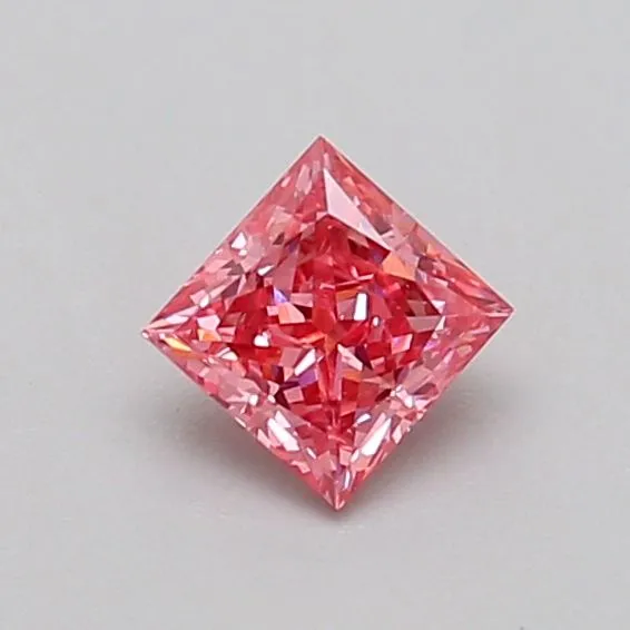 0.38ct PRINCESS Fancy Intense Brownish Pink VS1 Coloured Lab diamond