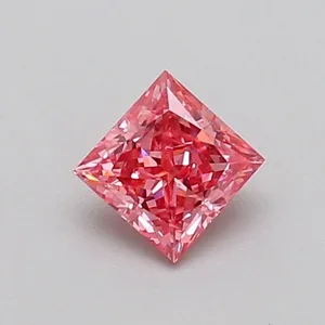 0.38ct PRINCESS Fancy Intense Brownish Pink VS1 Coloured Lab diamond