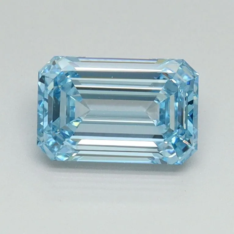 1.00ct EMERALD Fancy Intense Blue VS1 Coloured Lab diamond