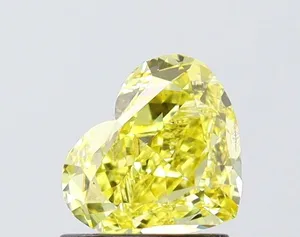 1.01ct HEART Fancy Intense Yellow SI2 Coloured Lab diamond