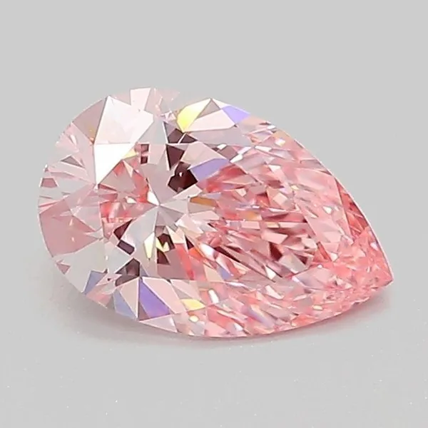 0.89ct PEAR Fancy Vivid Pink VS1 Coloured Lab diamond