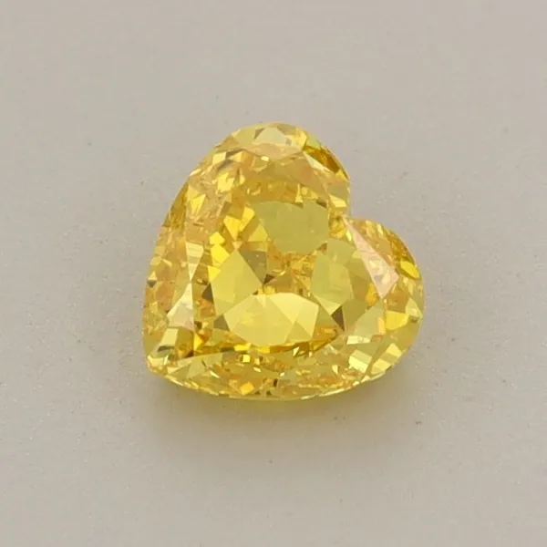 0.55ct HEART Fancy Vivid Yellow VS1 Coloured Lab diamond