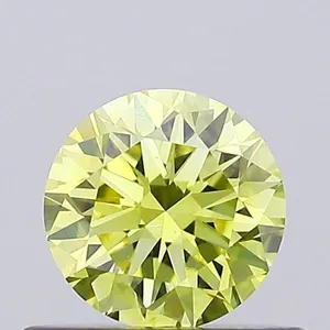 0.48ct ROUND Fancy Intense Yellow VS1 Coloured Lab diamond