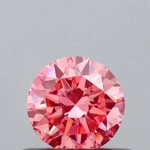 0.4ct ROUND Fancy Vivid Pink SI2 Coloured Lab diamond