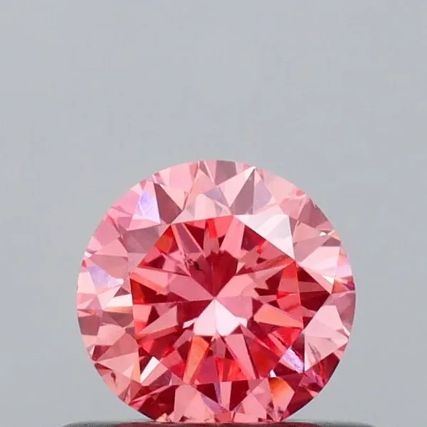 0.4ct ROUND Fancy Vivid Pink SI2 Coloured Lab diamond