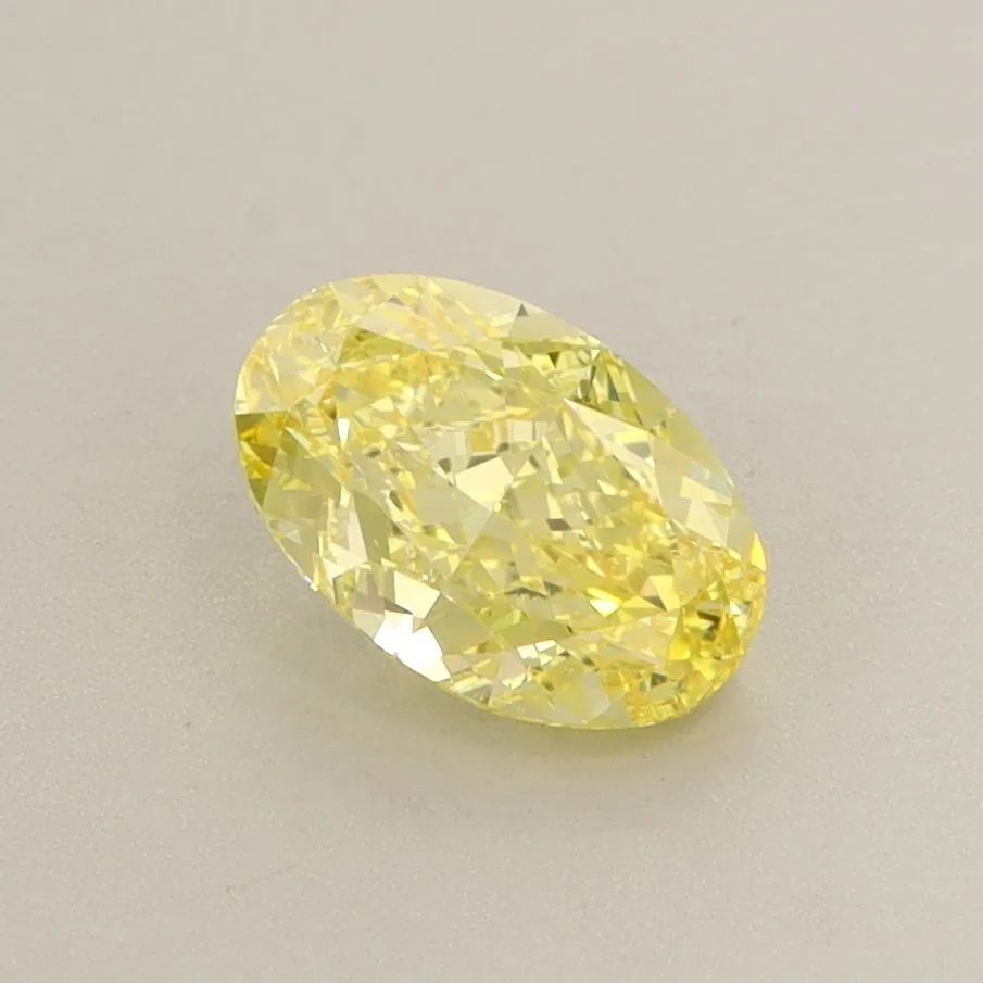 1.04ct OVAL Fancy Vivid Yellow VVS2 Coloured Lab diamond
