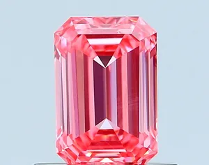 0.64ct EMERALD Fancy Vivid Pink VVS1 Coloured Lab diamond