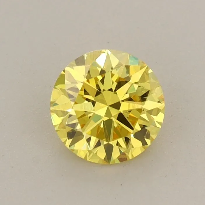 0.59ct ROUND Fancy Vivid Yellow VS2 Coloured Lab diamond