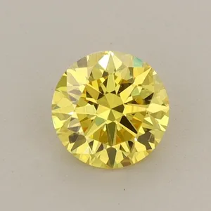 0.59ct ROUND Fancy Vivid Yellow VS2 Coloured Lab diamond