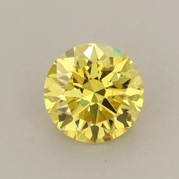 0.59ct ROUND Fancy Vivid Yellow VS2 Coloured Lab diamond