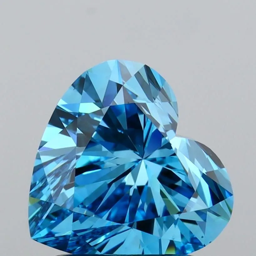 1.51ct HEART Fancy Vivid Blue VS1 Coloured Lab diamond