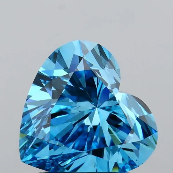 1.51ct HEART Fancy Vivid Blue VS1 Coloured Lab diamond