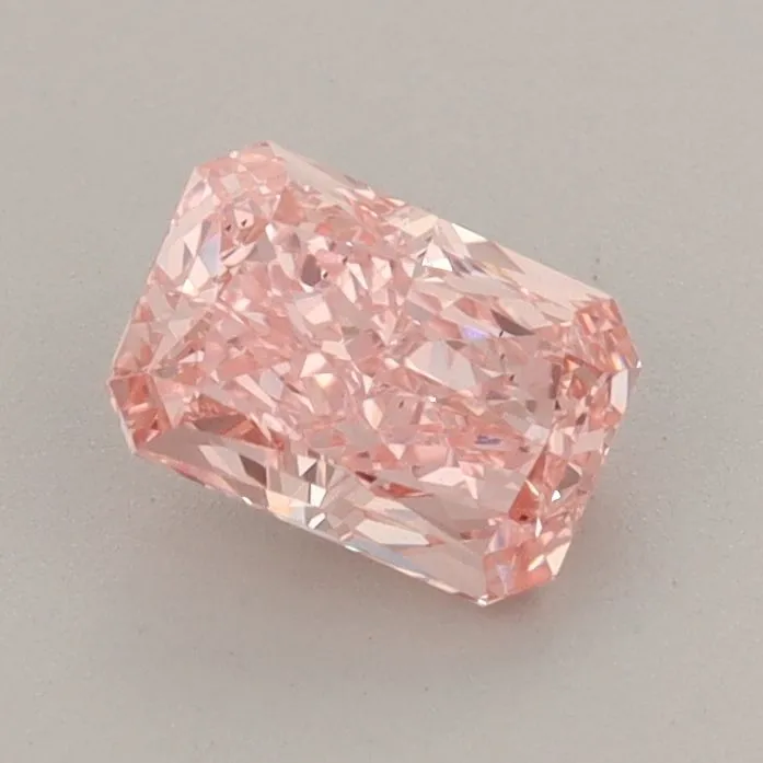 0.85ct RADIANT Fancy Vivid Pink VS2 Coloured Lab diamond