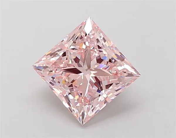 3.02ct PRINCESS Fancy Pink VS2 Coloured Lab diamond