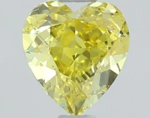 1.13ct HEART Fancy Vivid Yellow VS1 Coloured Lab diamond