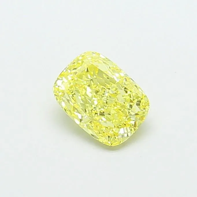 1.24ct CUSHION Fancy Intense Yellow VVS2 Coloured Lab diamond