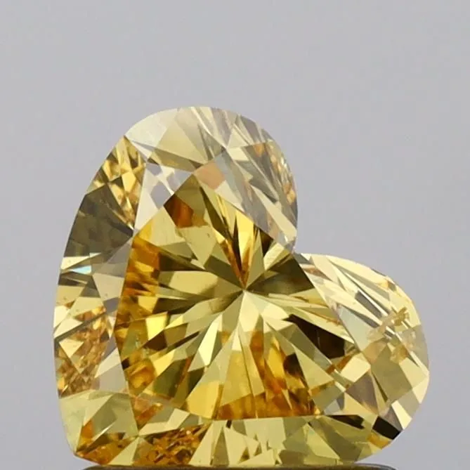 1.12ct HEART Fancy Vivid Yellow SI1 Coloured Lab diamond