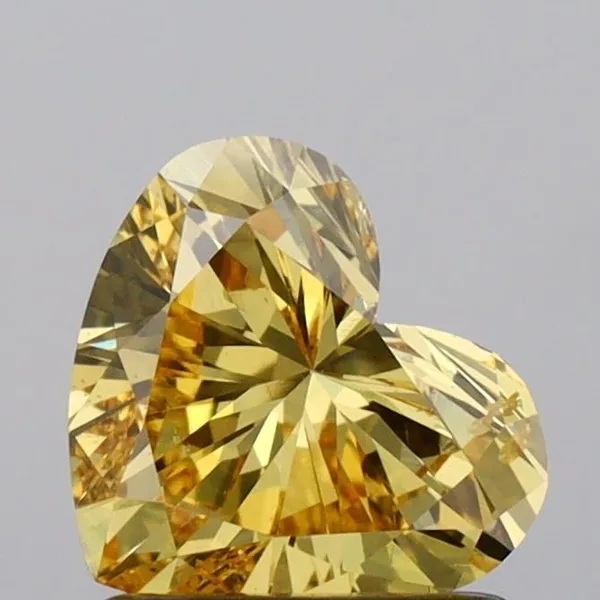 1.12ct HEART Fancy Vivid Yellow SI1 Coloured Lab diamond