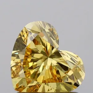 1.12ct HEART Fancy Vivid Yellow SI1 Coloured Lab diamond