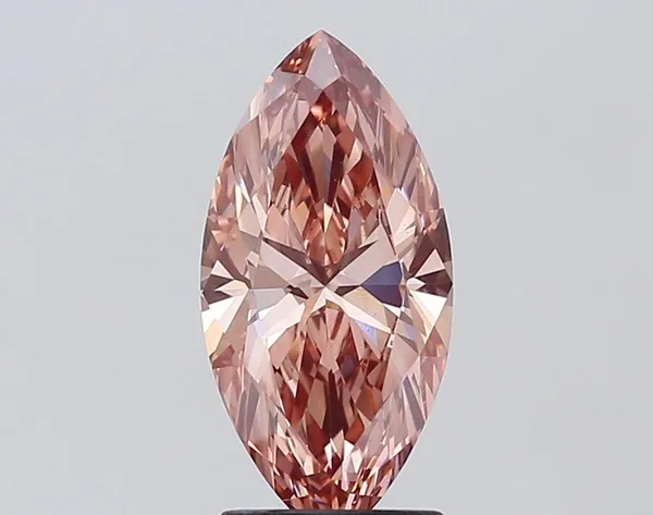 2.03ct MARQUISE Fancy Intense Brownish Pink VS1 Coloured Lab diamond