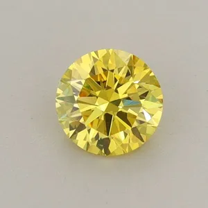 0.46ct ROUND Fancy Vivid Yellow VS1 Coloured Lab diamond