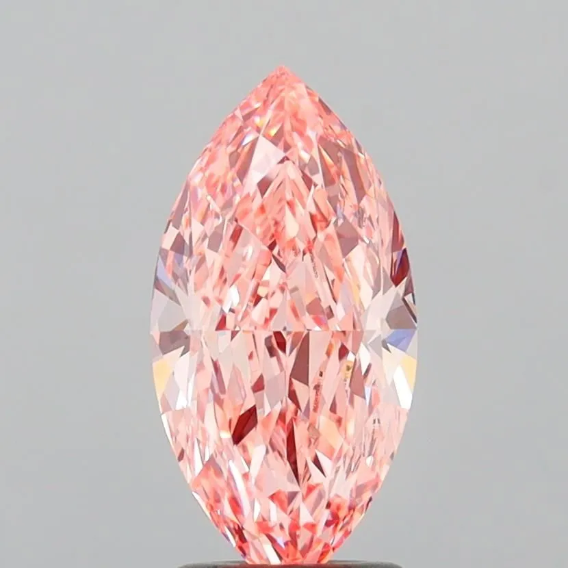 1.97ct MARQUISE Fancy Vivid Pink VVS2 Coloured Lab diamond