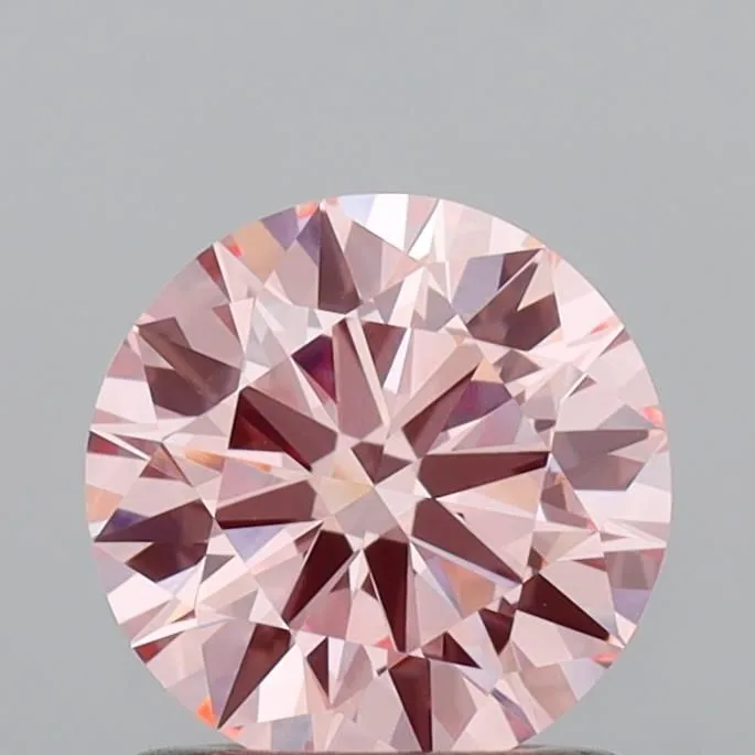0.93ct ROUND Fancy Intense Pink VVS1 Coloured Lab diamond