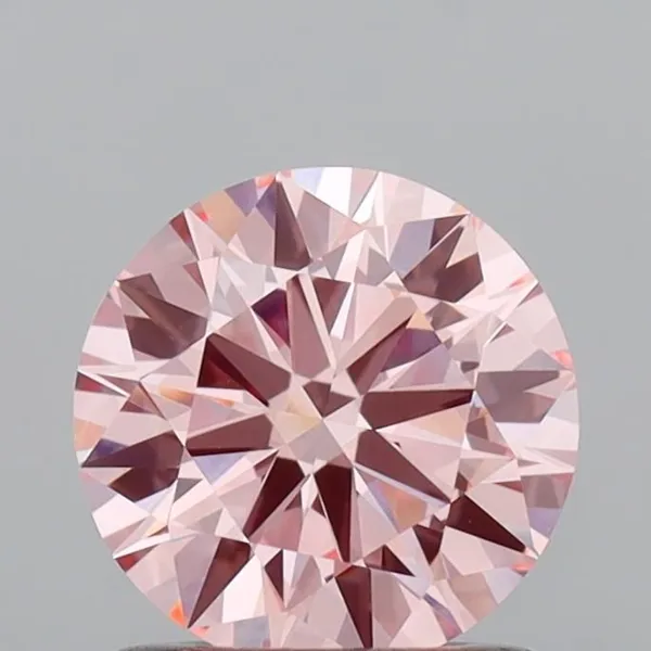 0.93ct ROUND Fancy Intense Pink VVS1 Coloured Lab diamond